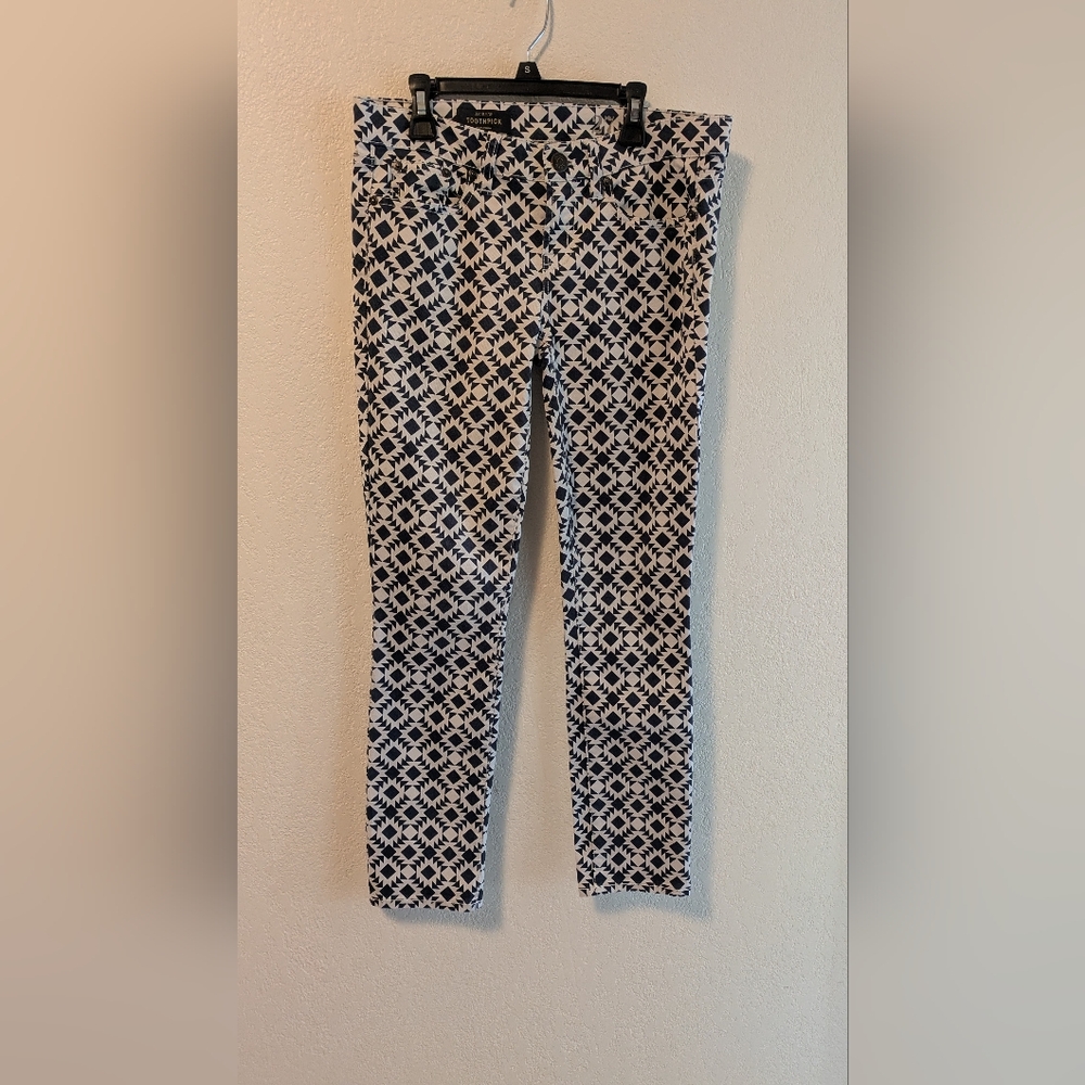 J.Crew Toothpick Black and White Patterned Pants 27 Ankle - Picture 3 of 6